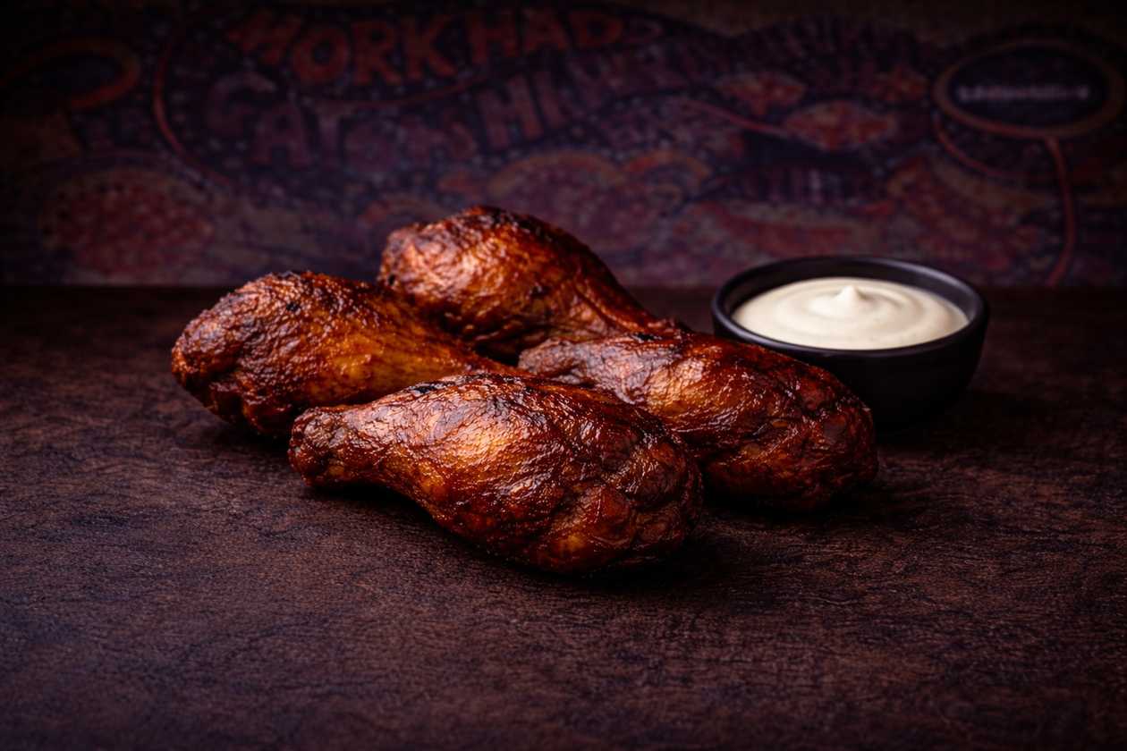 Chicken Wings with Homemade Garlic Dressing