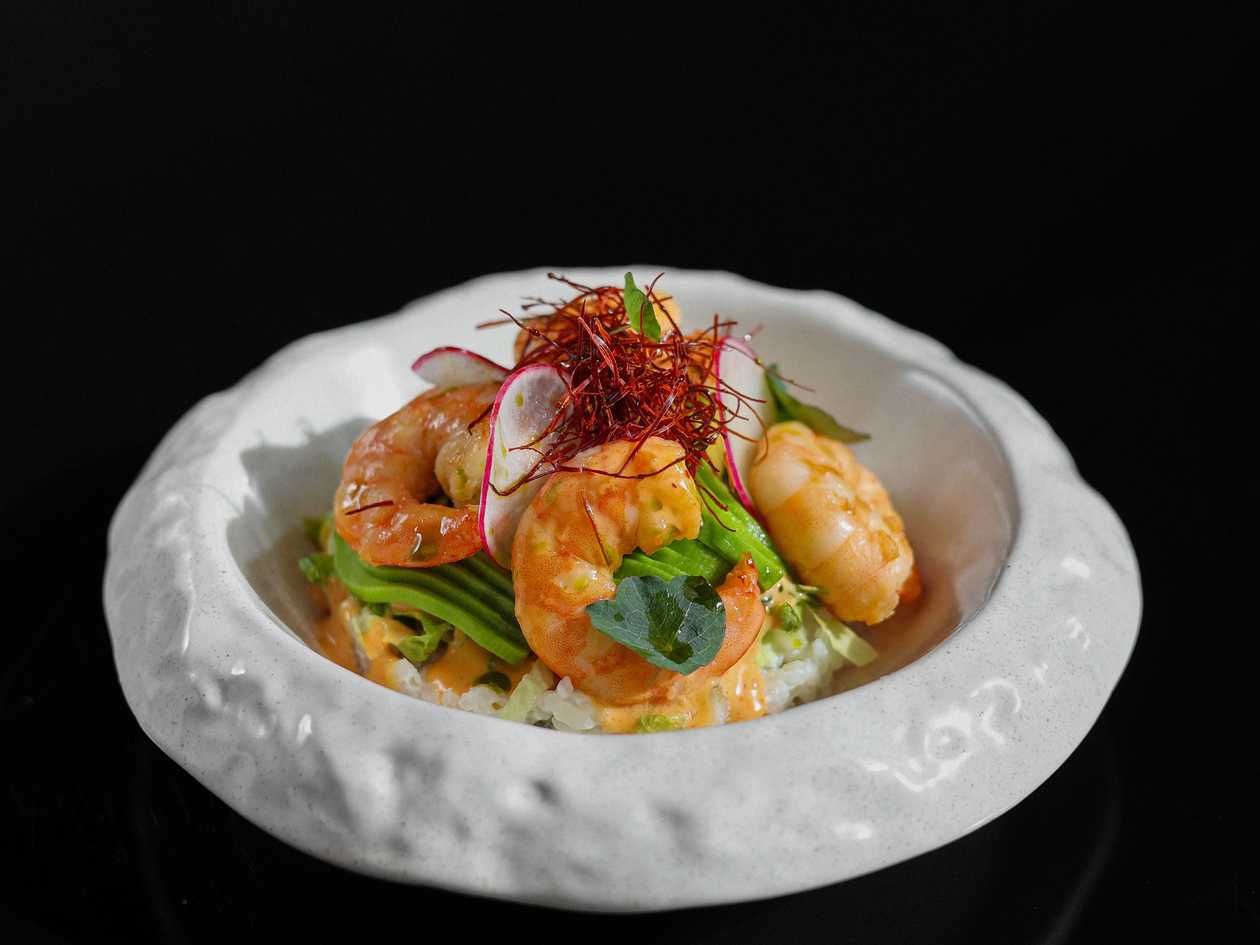 Рис та креветки у кисло-солодкому соусі