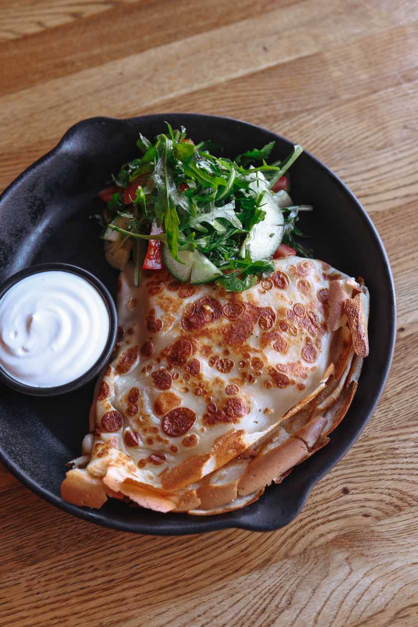 Pancake with Ham and Cheese