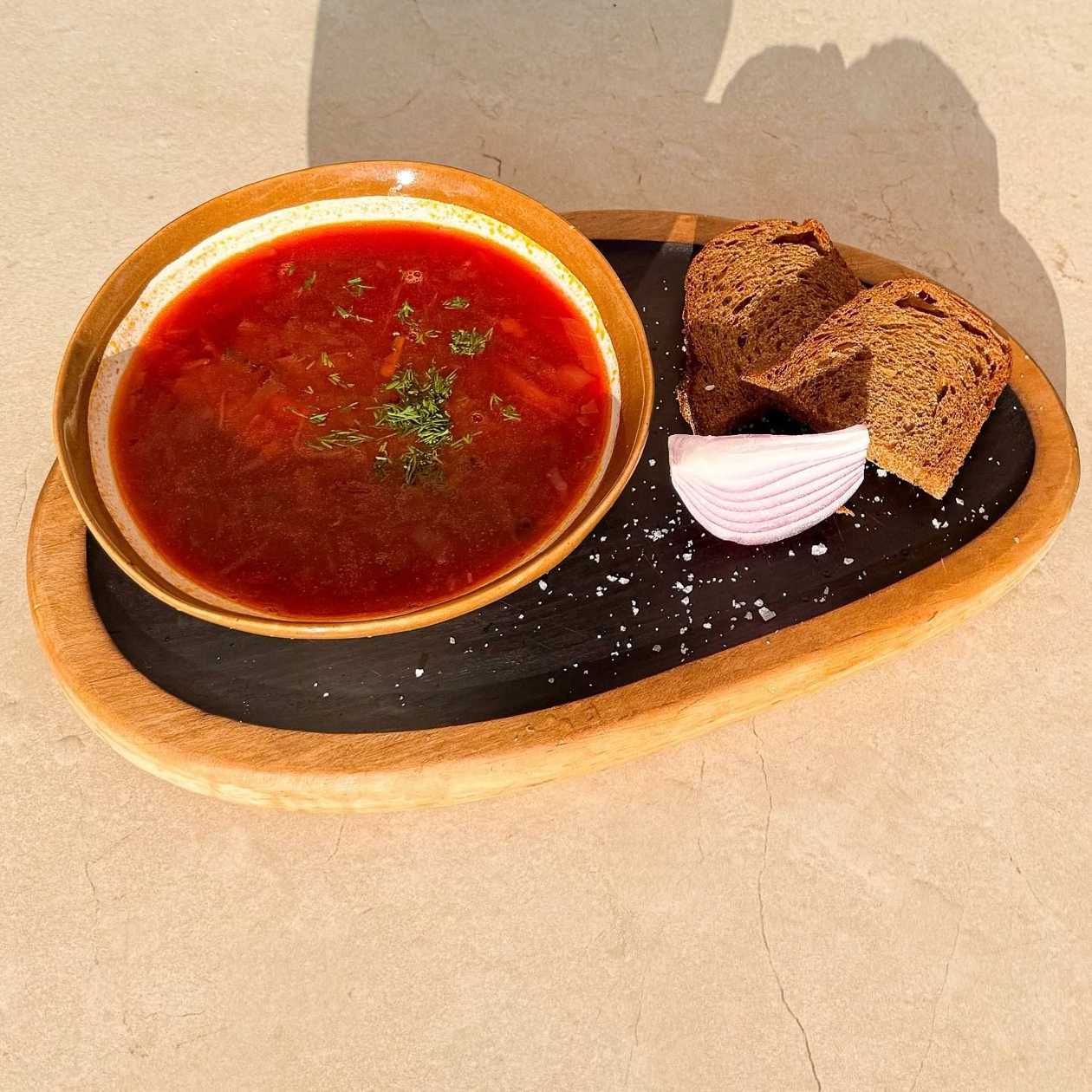 Borscht with Beans and Onions