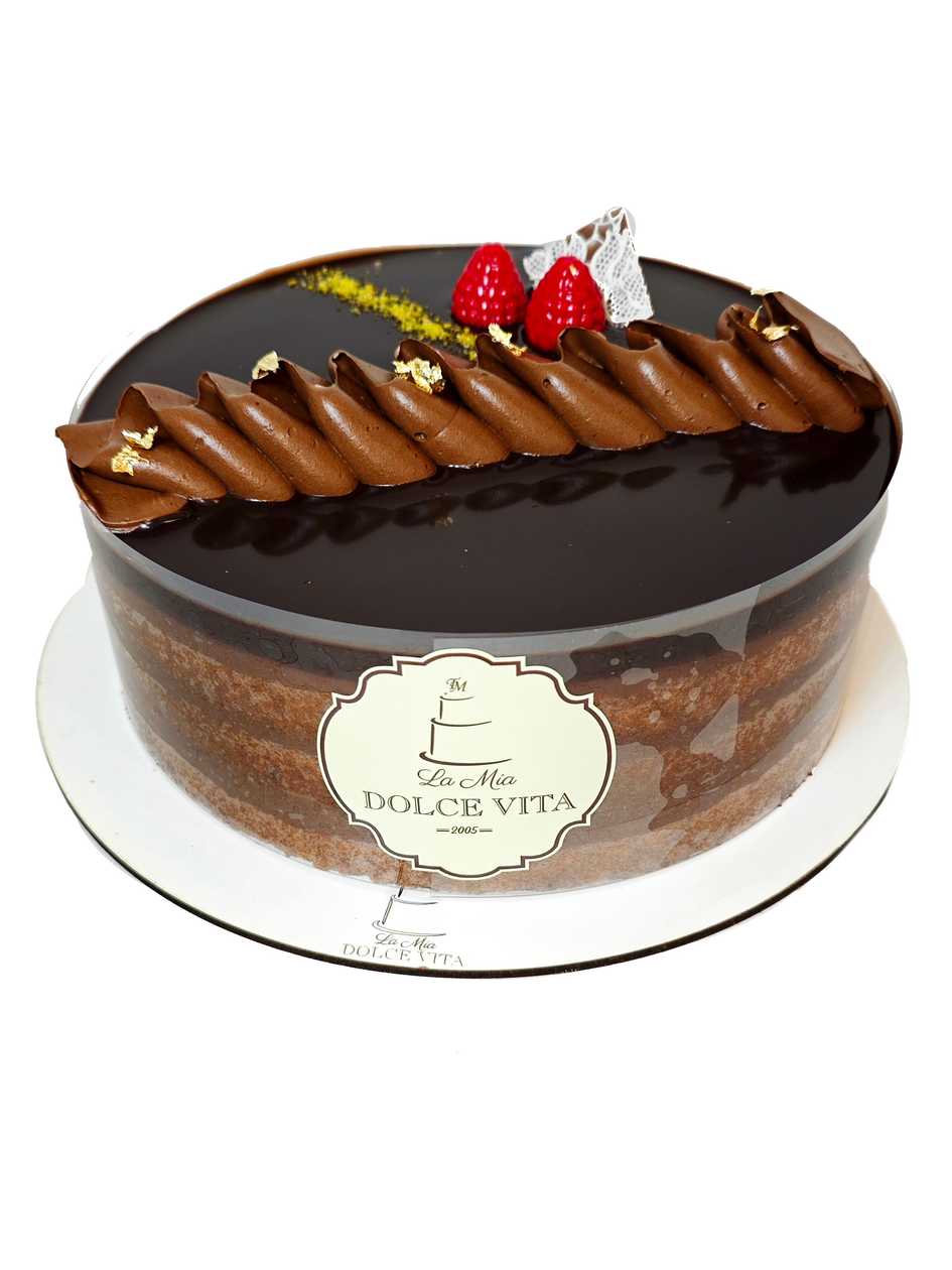 ტორტი ალუბალი შოკოლადში 14 ნაჭრიანი