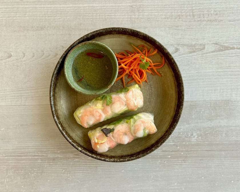 letní závitky s krevetami