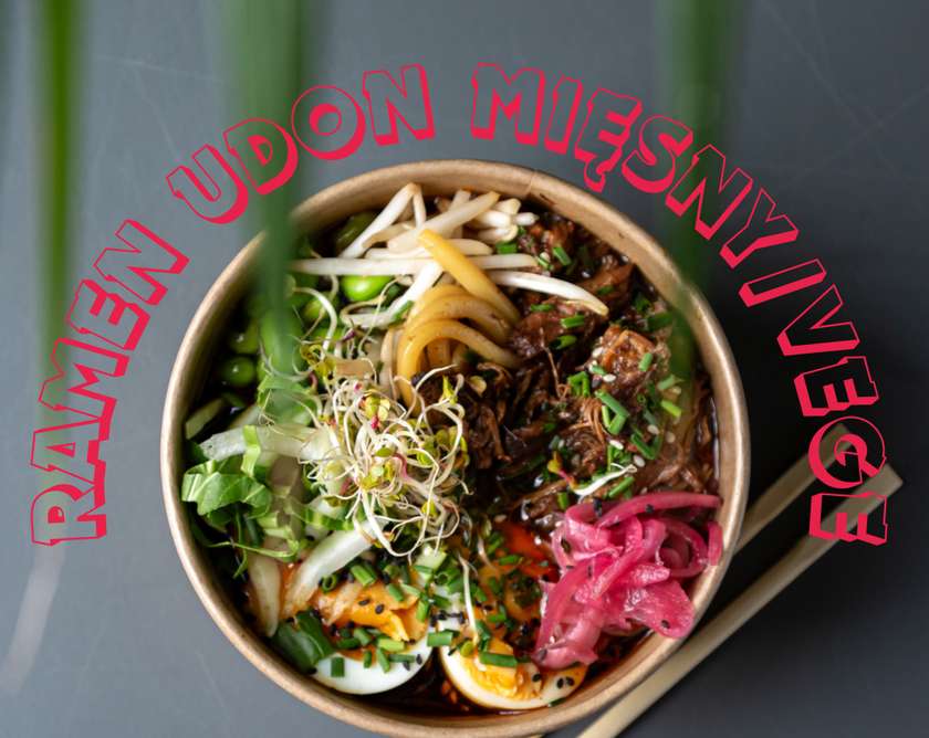 Ramen Udon Wegański z wędzonym tofu