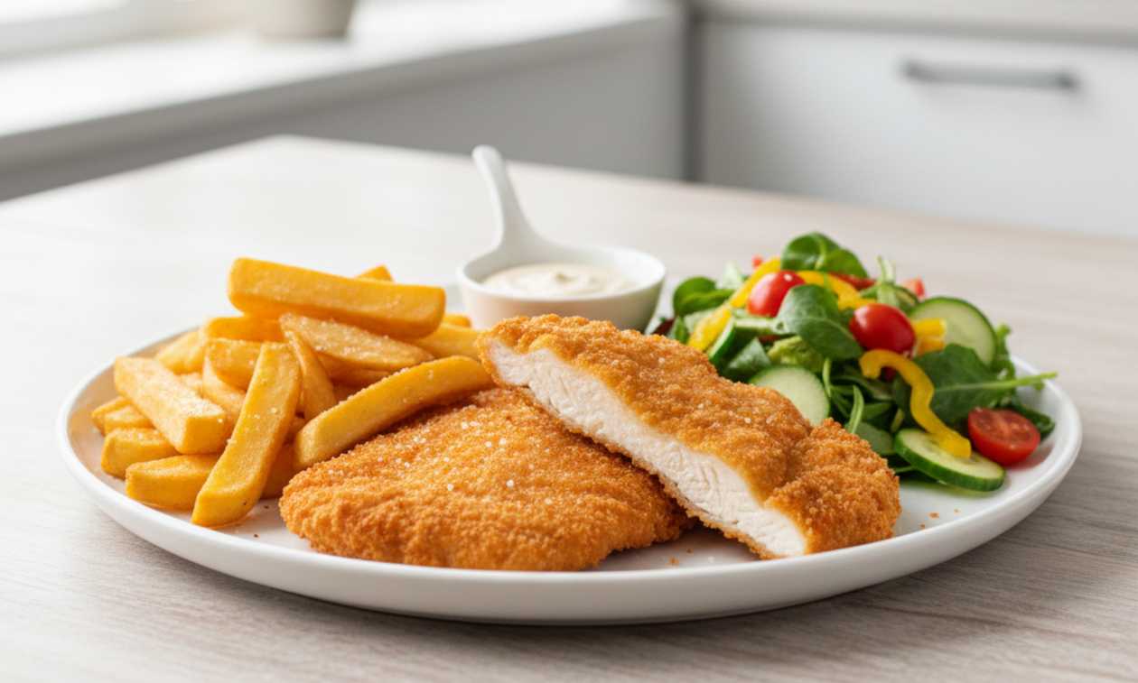 Klasikinis Vištienos Šnicelis (su „Frite“ bulvytėmis)