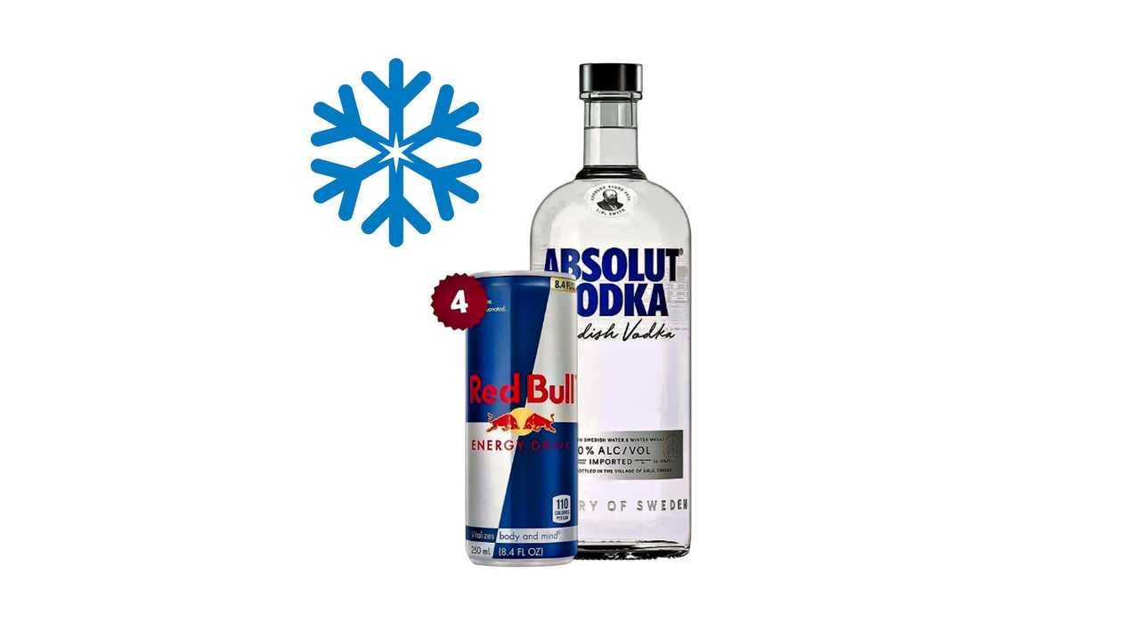 Absolut vodka + 4x Redbull