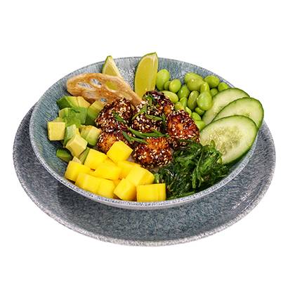 Sushi bowl chiken pops teriyaki