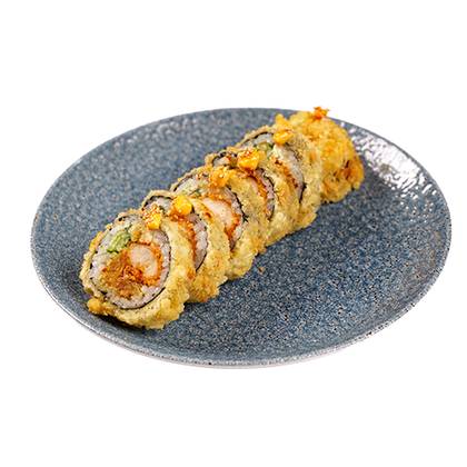 Chrupiące futomaki z kurczakiem i kimchi w tempurze