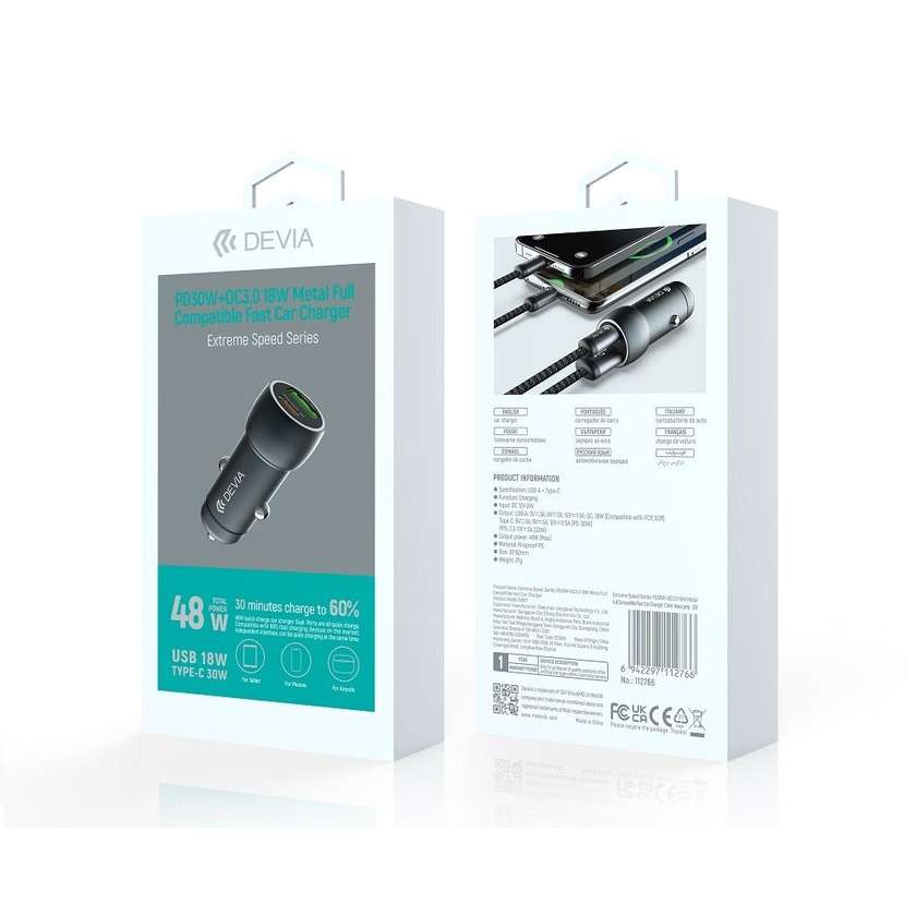 Devia Φορτιστής Αυτοκινήτου Extreme 18W USB Type-C