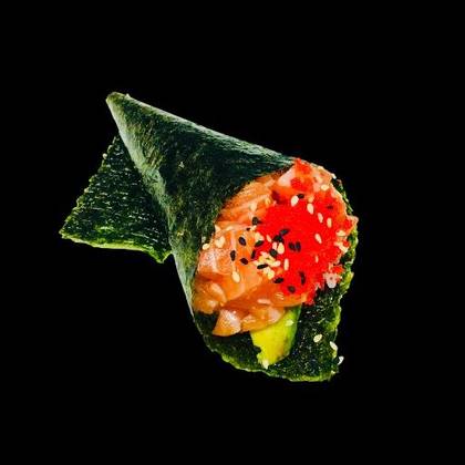 Salmon Temaki with Masago