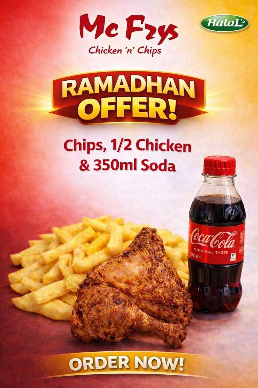 Half Chicken with Chips and Soda