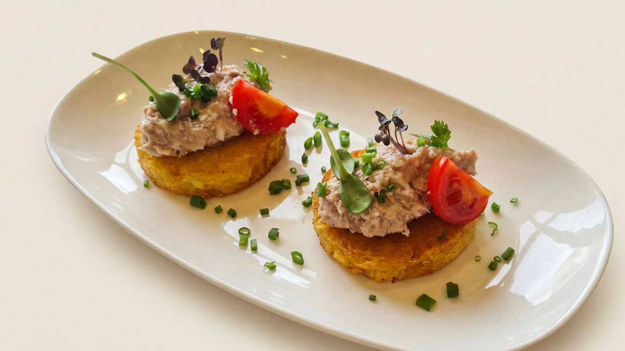 Potato Pancakes with Tuna Mousse