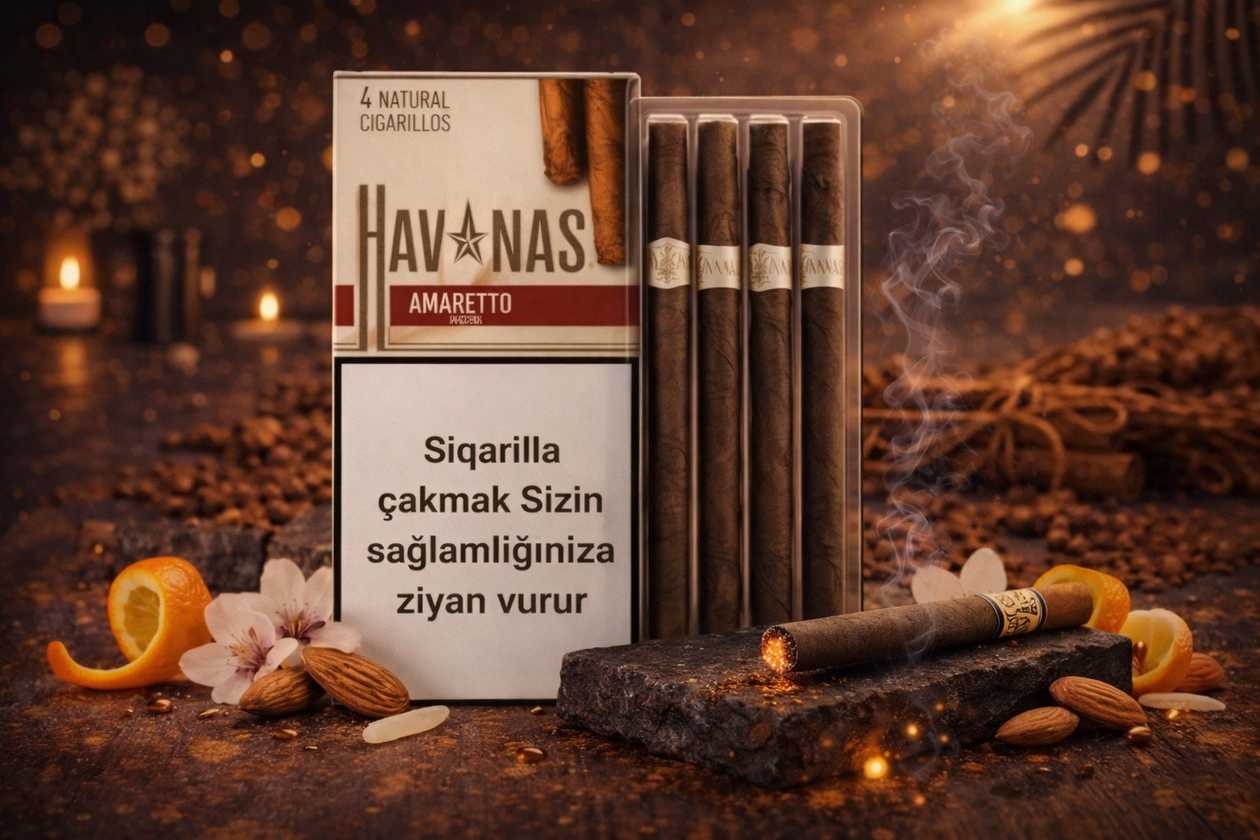 Siqarilla Havanas  Amaretto (Badam Likörlü)  (4 ədədli qablaşdırma)