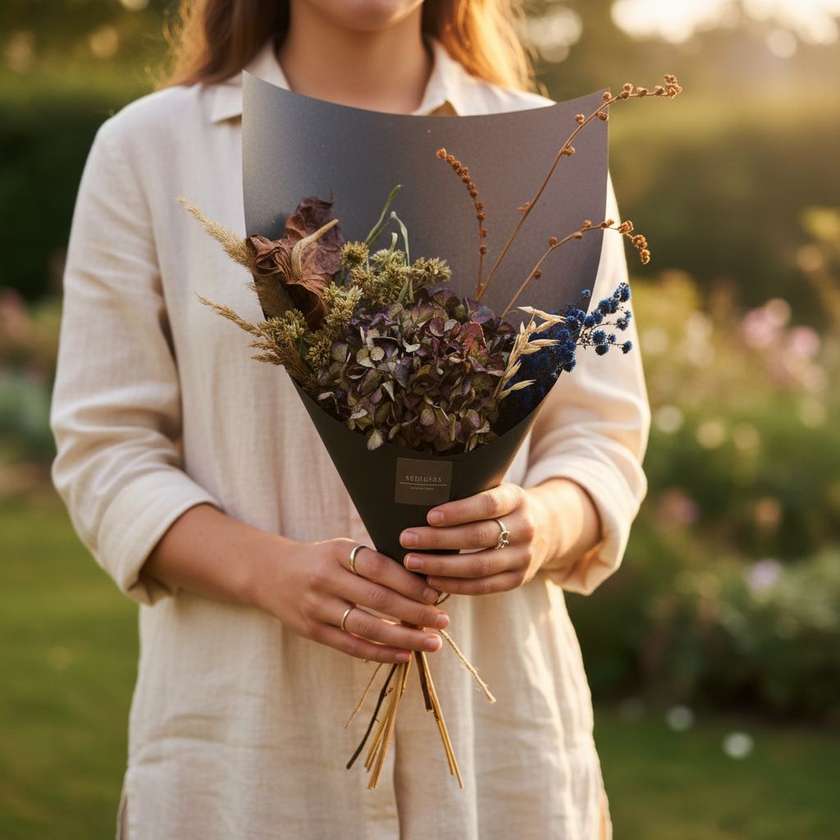 Elegia of Darkness - dry flower bouquet