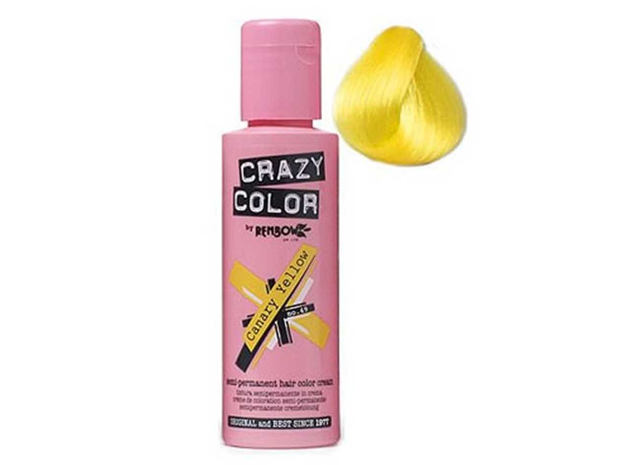 Crazy Color Semi Permanent Hair Dye - Canary Yellow, 100ml