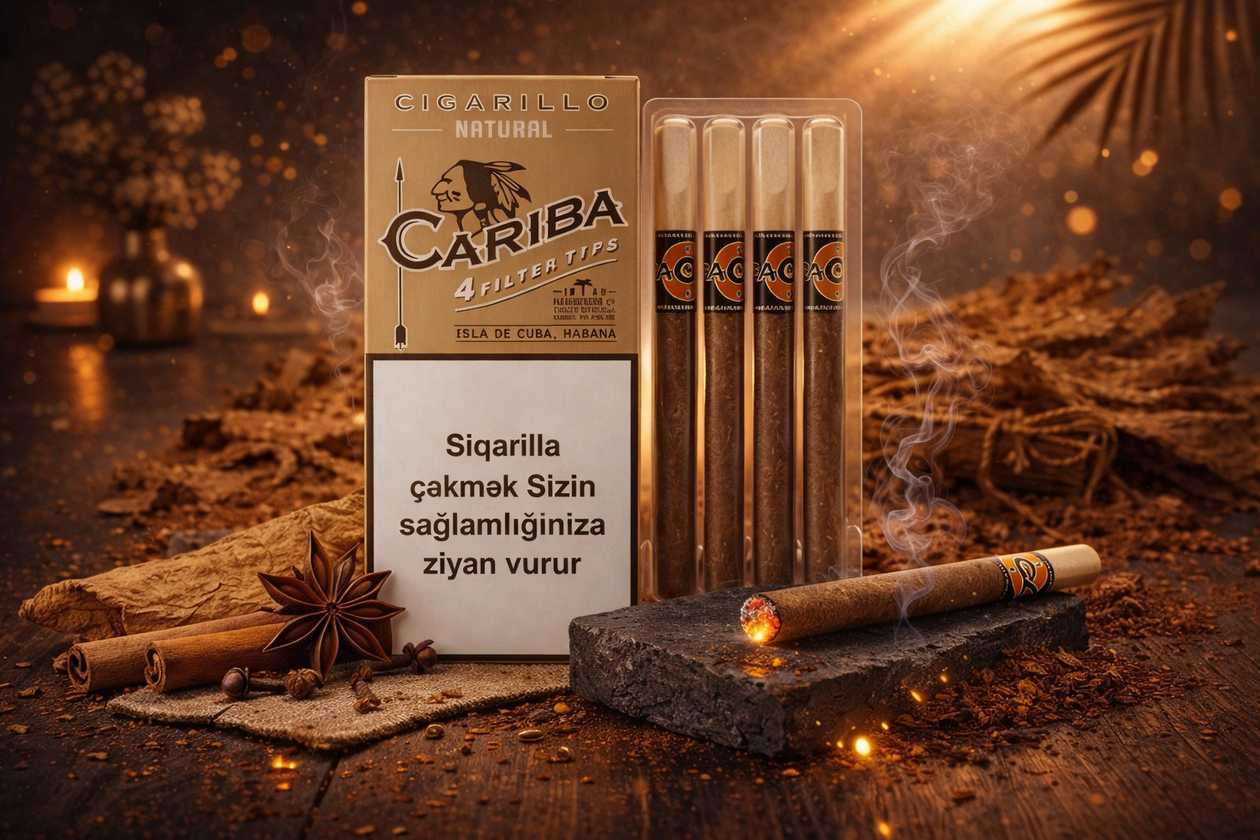 Siqarilla Cariba Natural Tobacco– Qutuda 4 ədəd