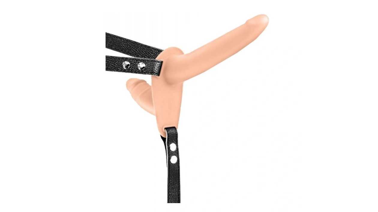 Guilty Toys Double Dildo Strap-On - Silikónové obojstranné strap-on dildo 13cm