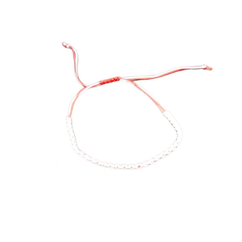 9994614 Martenitza Bracelet White With Adjustable Size, Tria Enniaria