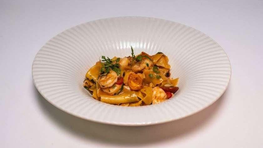 Pappardelle con Gamberetti