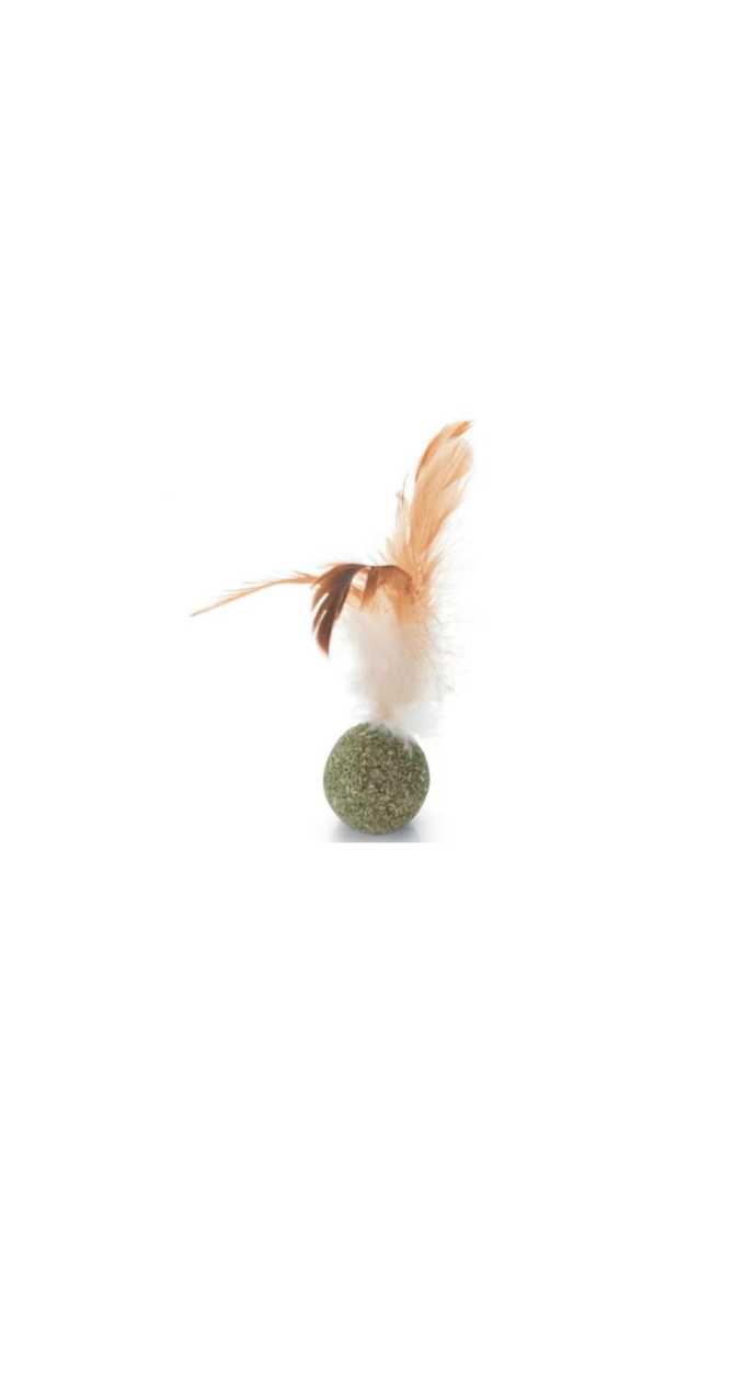 Catnip Ball Toy with Feathers