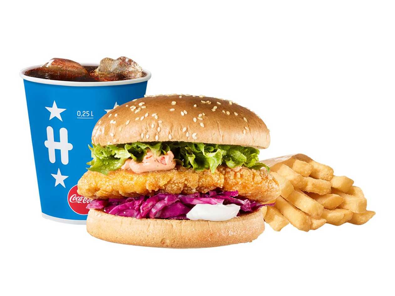 Crispy Chicken Retro Burger meal