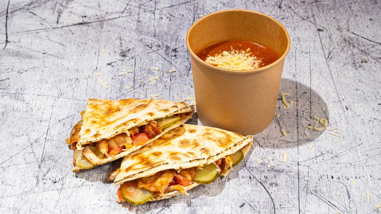 Kesadilija ir čili sriuba