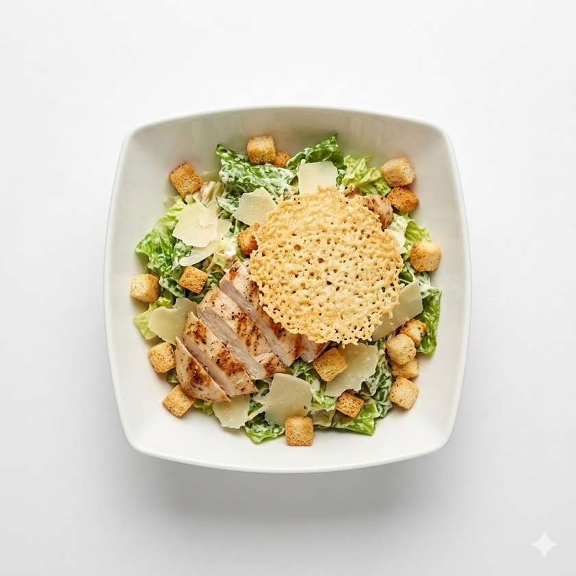 300g Caesar šalát, kuracie mäso, parmezánový chips