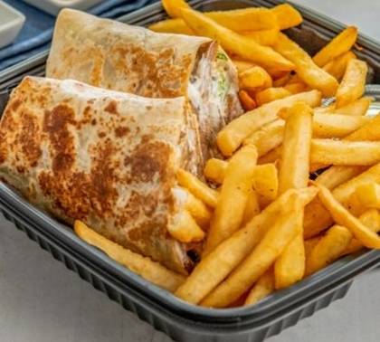 Chicken Shawarma combo with fries+ 2 samosas