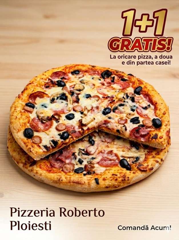 Promotie Pizza Roberto 1 + 1 Gratis