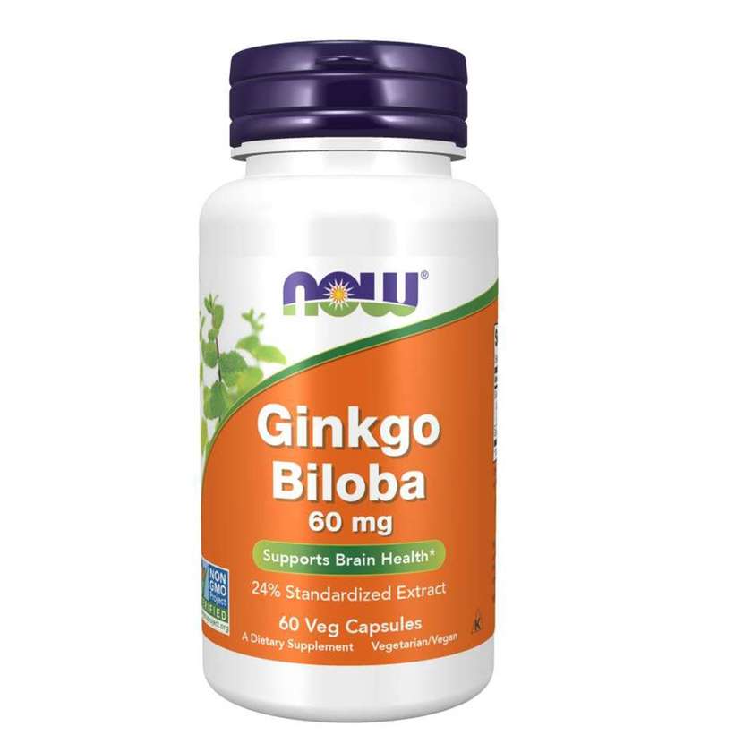 NOW GINKGO BILOBA 60 MG (60 VEG CAPSULES)