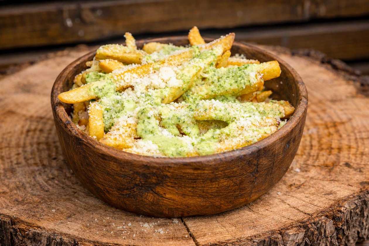 French Fries with Parmesan and Garlic Sauce