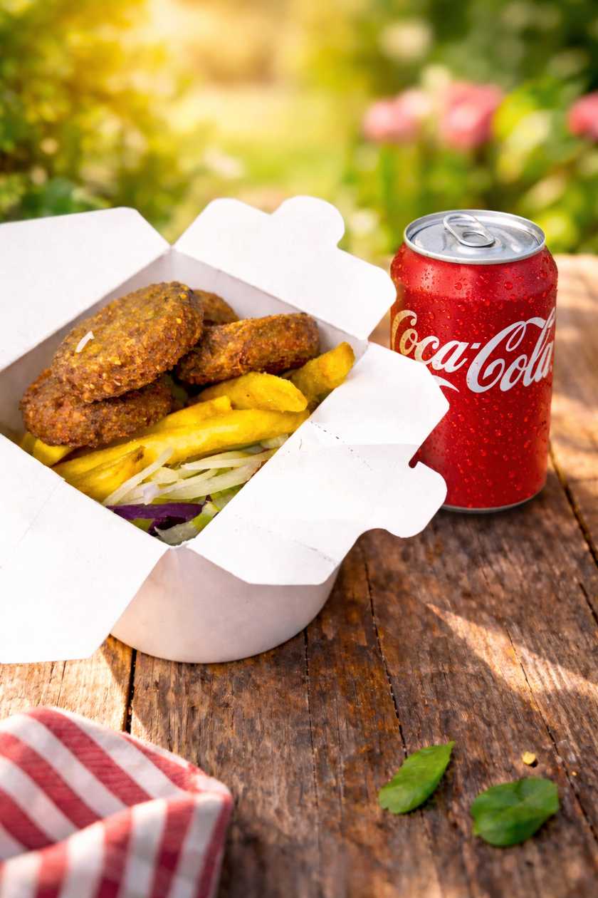 Box falafel ryža/hranolky menu