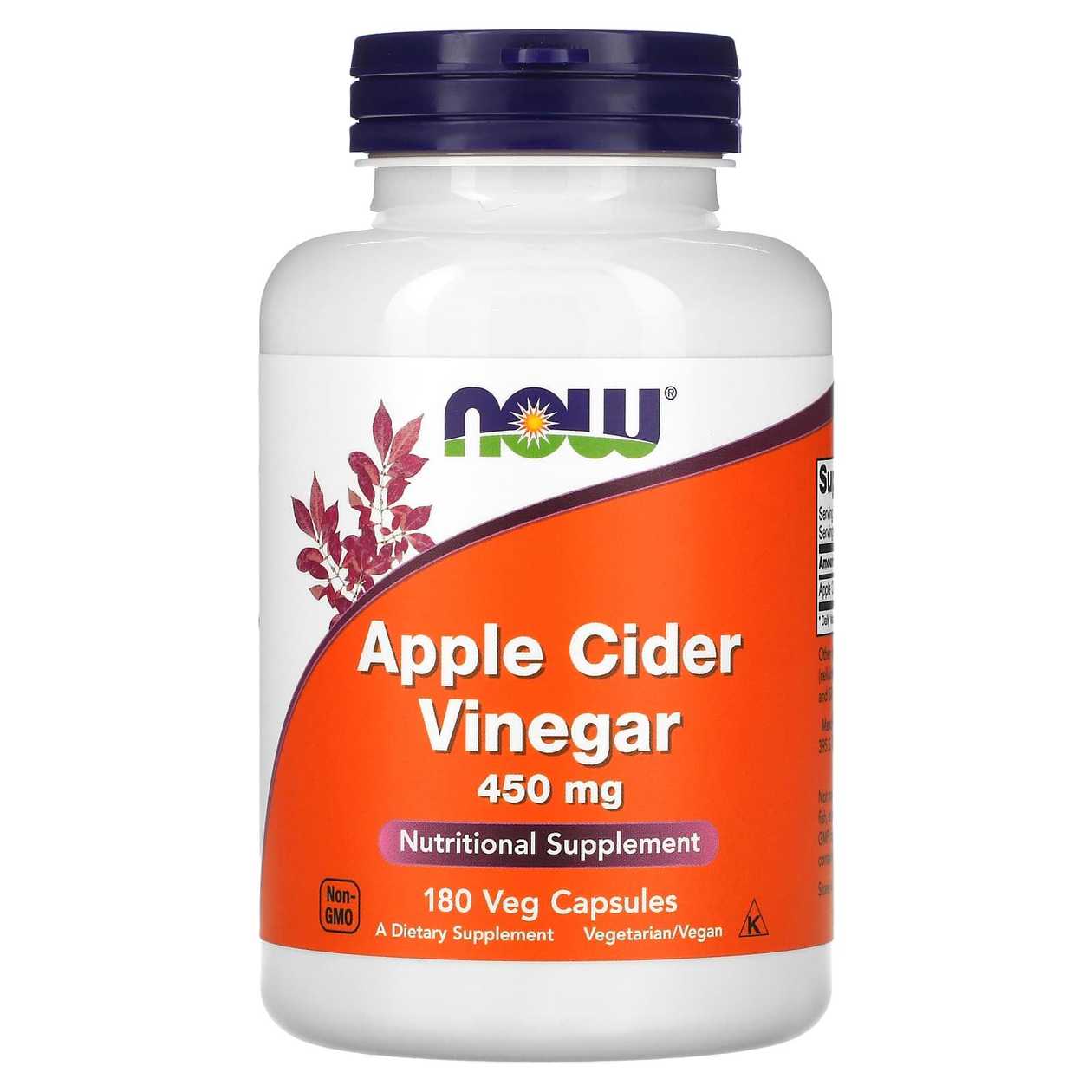 NOW APPLE CIDER VINEGAR 450 MG (180 VEG CAPSULES)