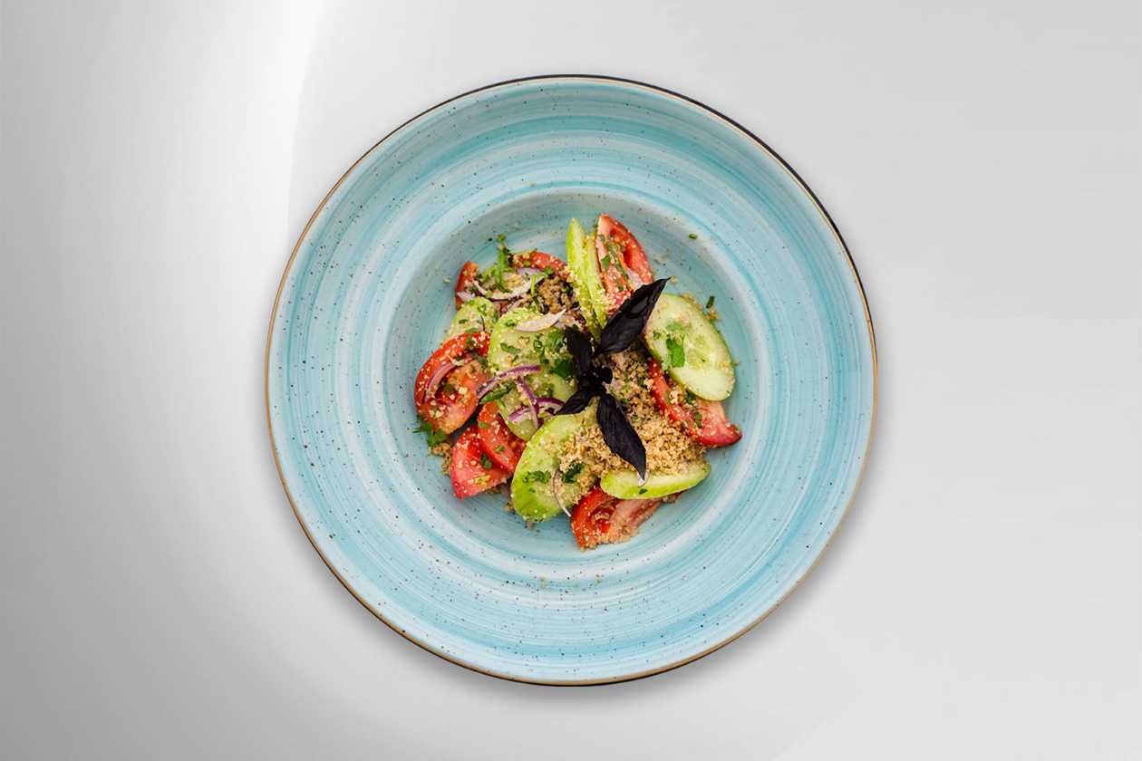 Tomato & Cucumber Salad With Walnuts