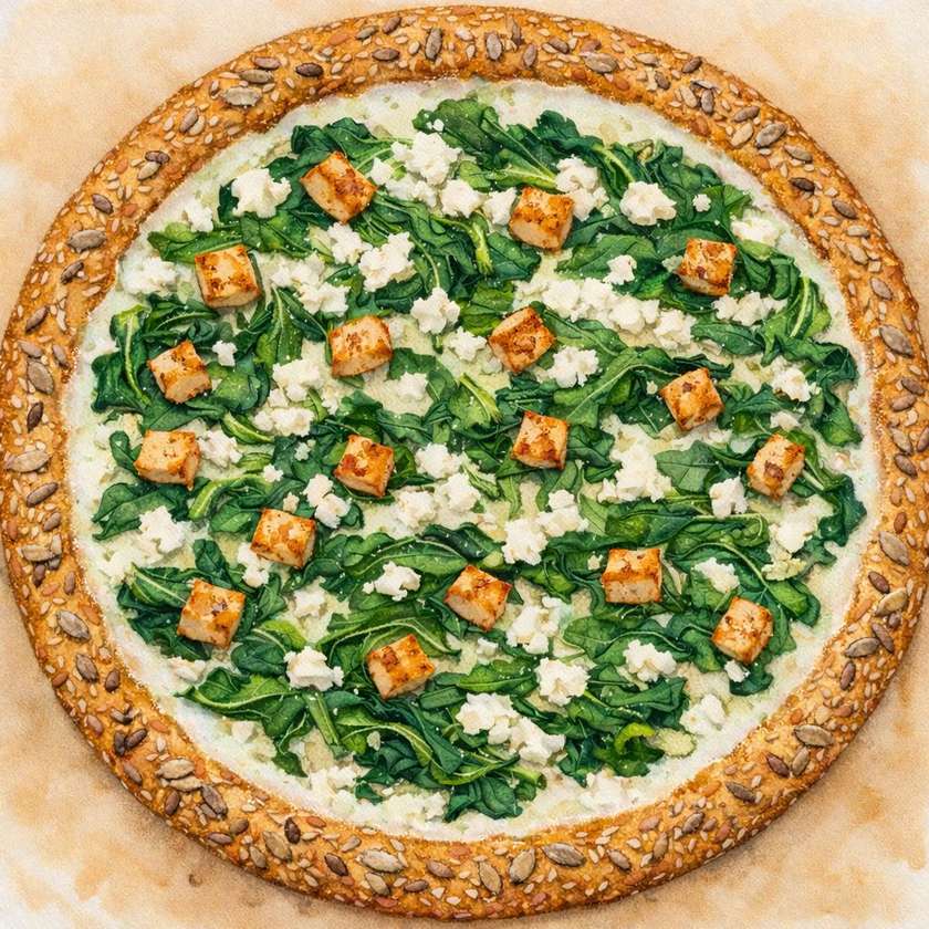 Spinachi Pizza + Seed Crust