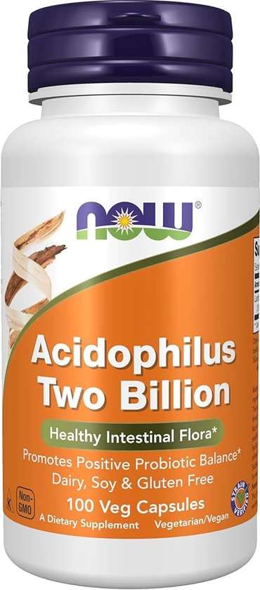 NOW ACIDOPHILUS TWO BILLION (100 VEG CAPSULES)