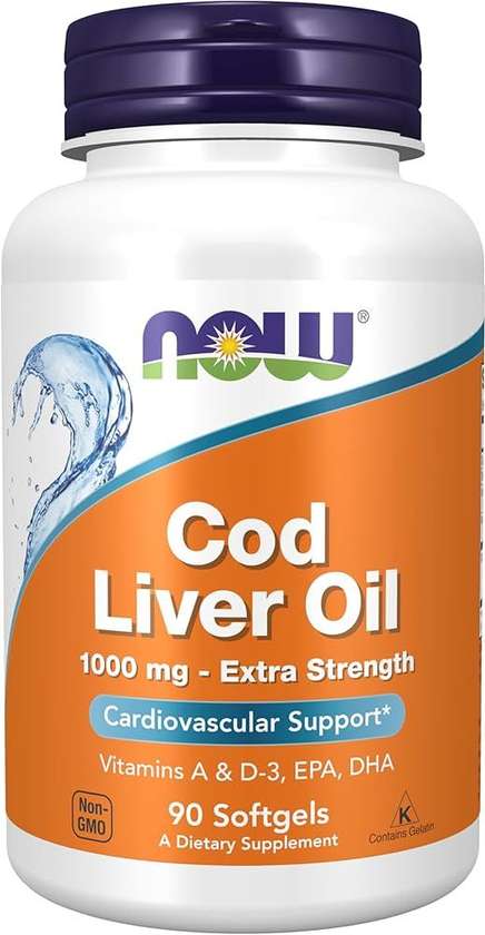 NOW COD LIVER OIL 1000 MG - EXTRA STRENGTH (90 SOFTGELS)
