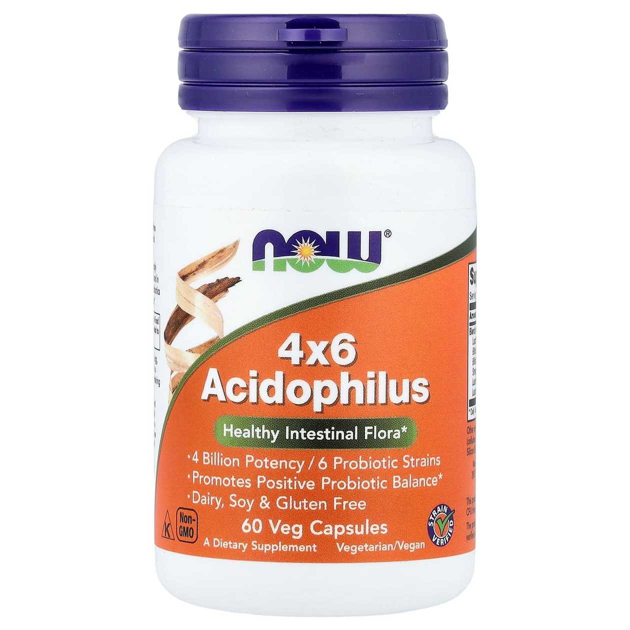NOW 4X6 ACIDOPHILUS (60 VEG CAPSULES)