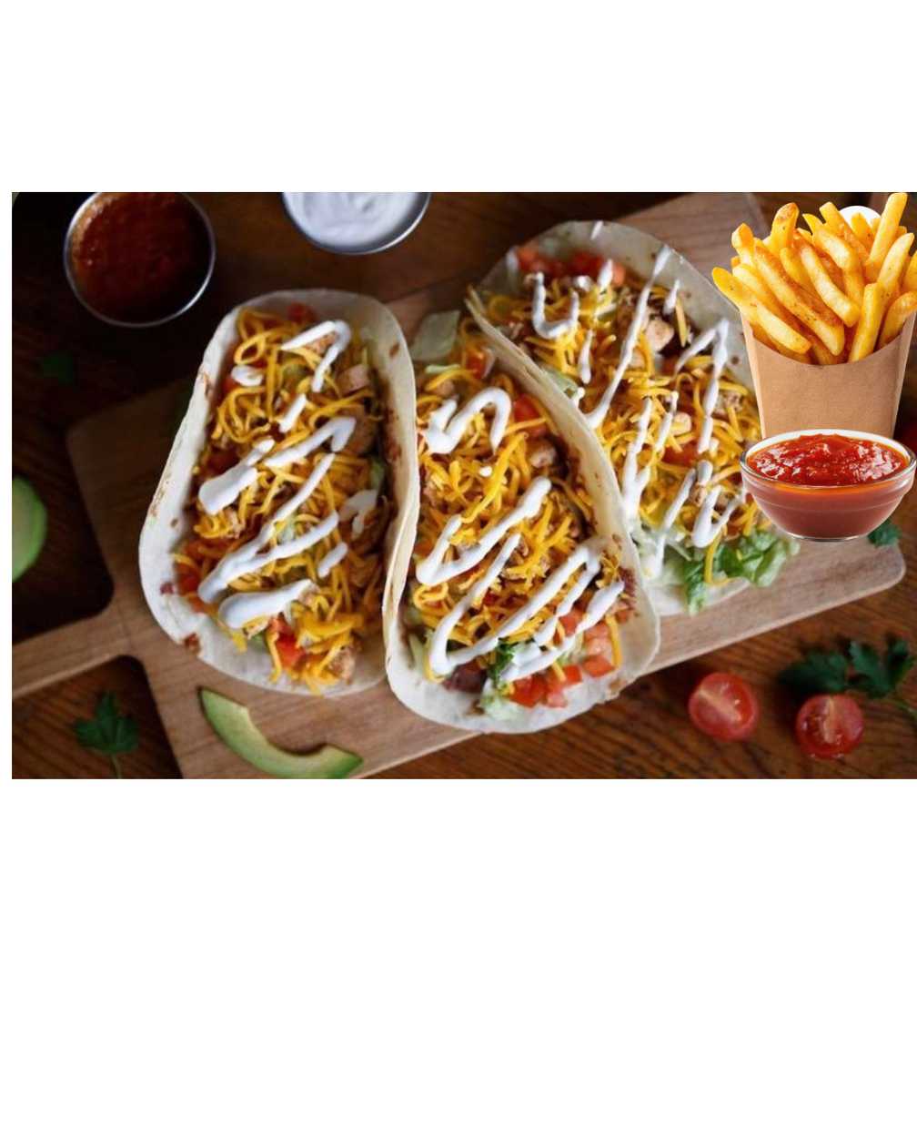 Beef Taco | Cartofi Prajiti 150 gr + Sos Salsa