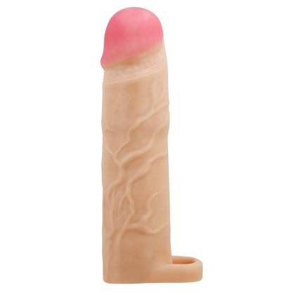 Predlžovací návlek na penis s pripnutím Real Love Flesh – Realistický predlžovač +7,6 cm BI-026258