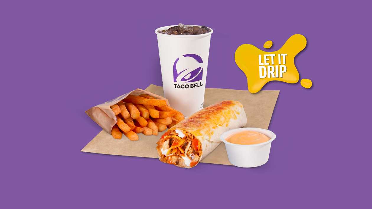 Nacho Cheese Drip Burrito Regular Meal