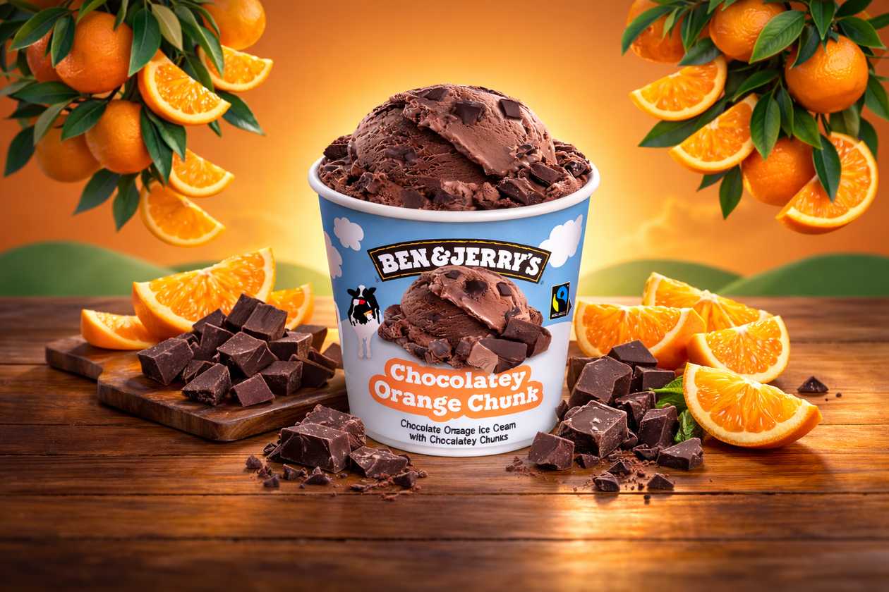 Ice cream Chocolate and orange with chocolate pieces (16%) B&J 465ml