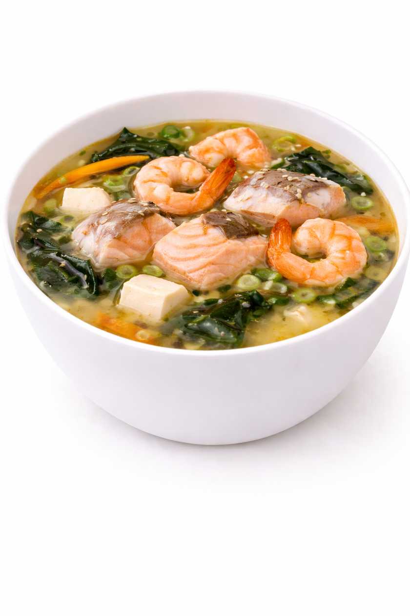 Мисо суп со свежими морепродуктами