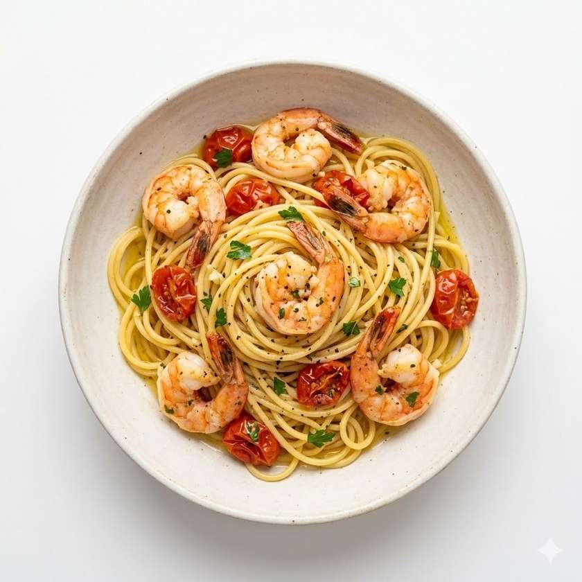 Pasta Aglio e Gamberoni