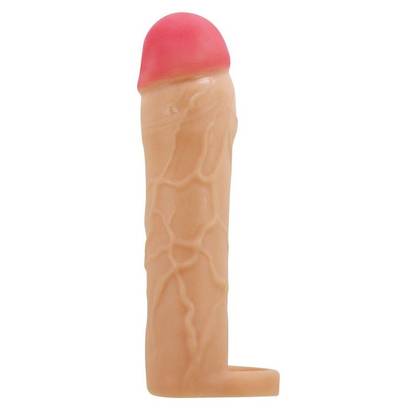 Predlžovací návlek na penis s pripnutím Real Love Flesh – Realistický predlžovač +5 cm BI-026255