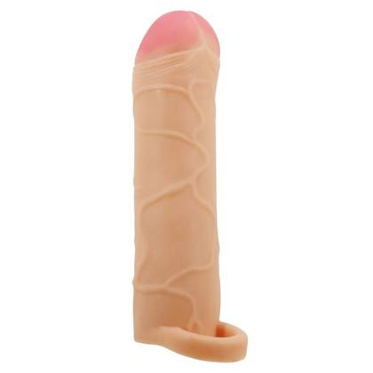 Predlžovací návlek na penis s pripnutím Real Love Flesh – Realistický predlžovač +2,5 cm BI-026253-1