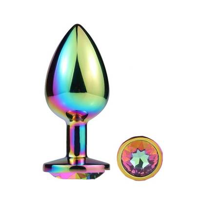 Attraction Metal Jewel Rainbow Plug L: Dúhový kovový análny kolík s drahokamom (9,3 cm) 370239