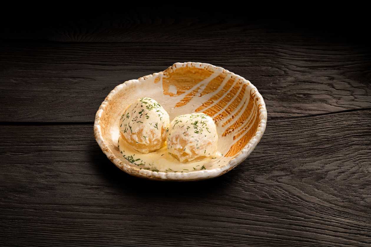 Zeppelins with cottage cheese