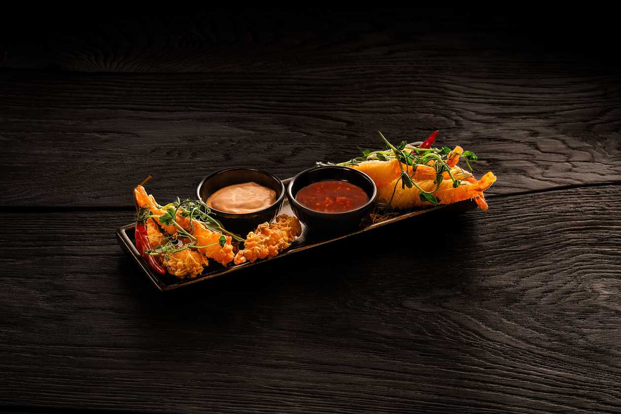 Set of fried shrimp