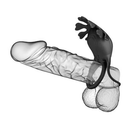 Dvojitý vibračný krúžok Black Vibrant Ring – 7 režimov BI-210311-1