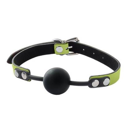 Ball Gag Glow In The Dark Green: Svietiaci roubík s neoprénovým remienkom 22036